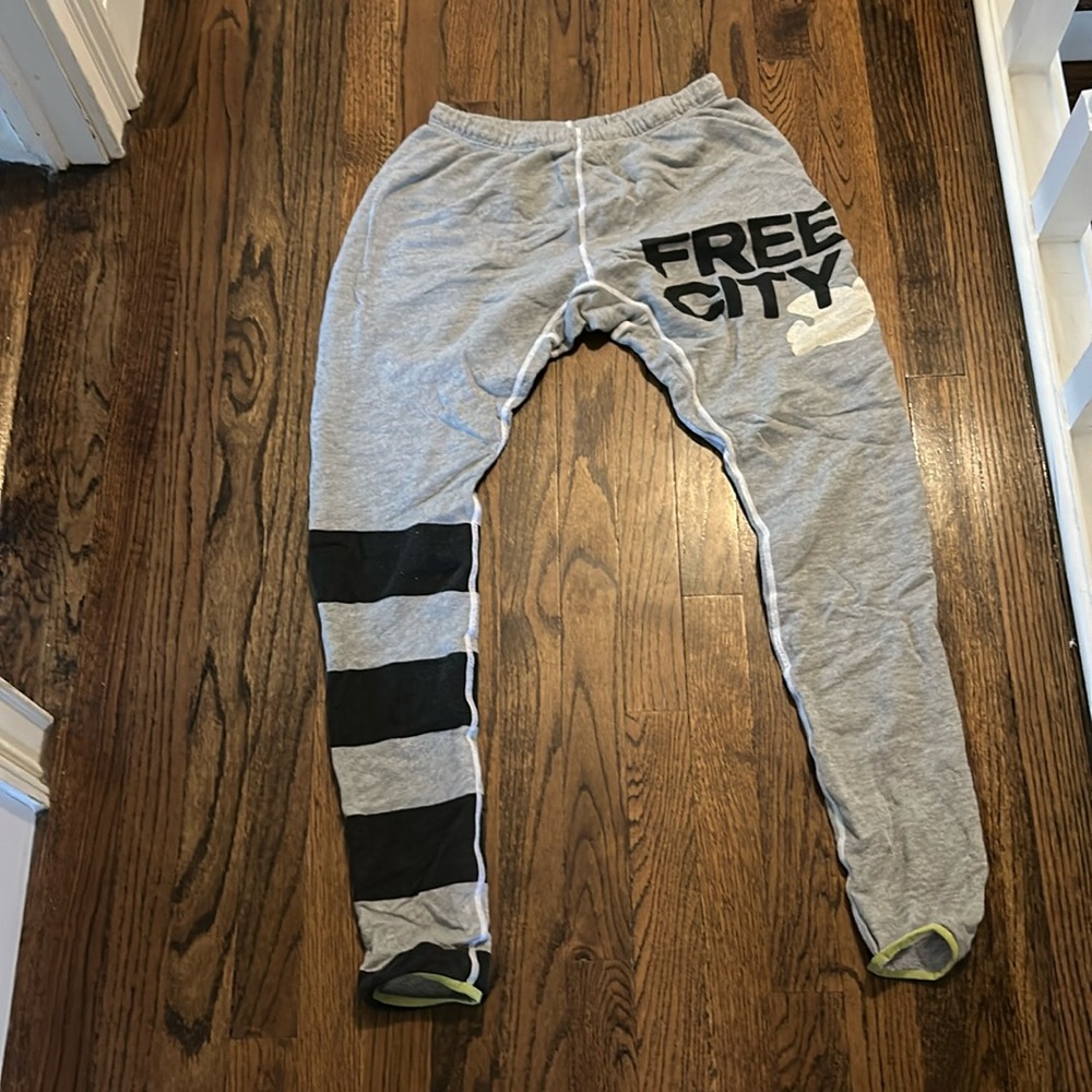 Freecity Gray and Black Jogger Pants